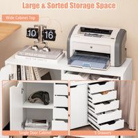 Thumbnail for 5-Drawer Rolling Storage Cart with Side Cabinet - Gallery View 8 of 11