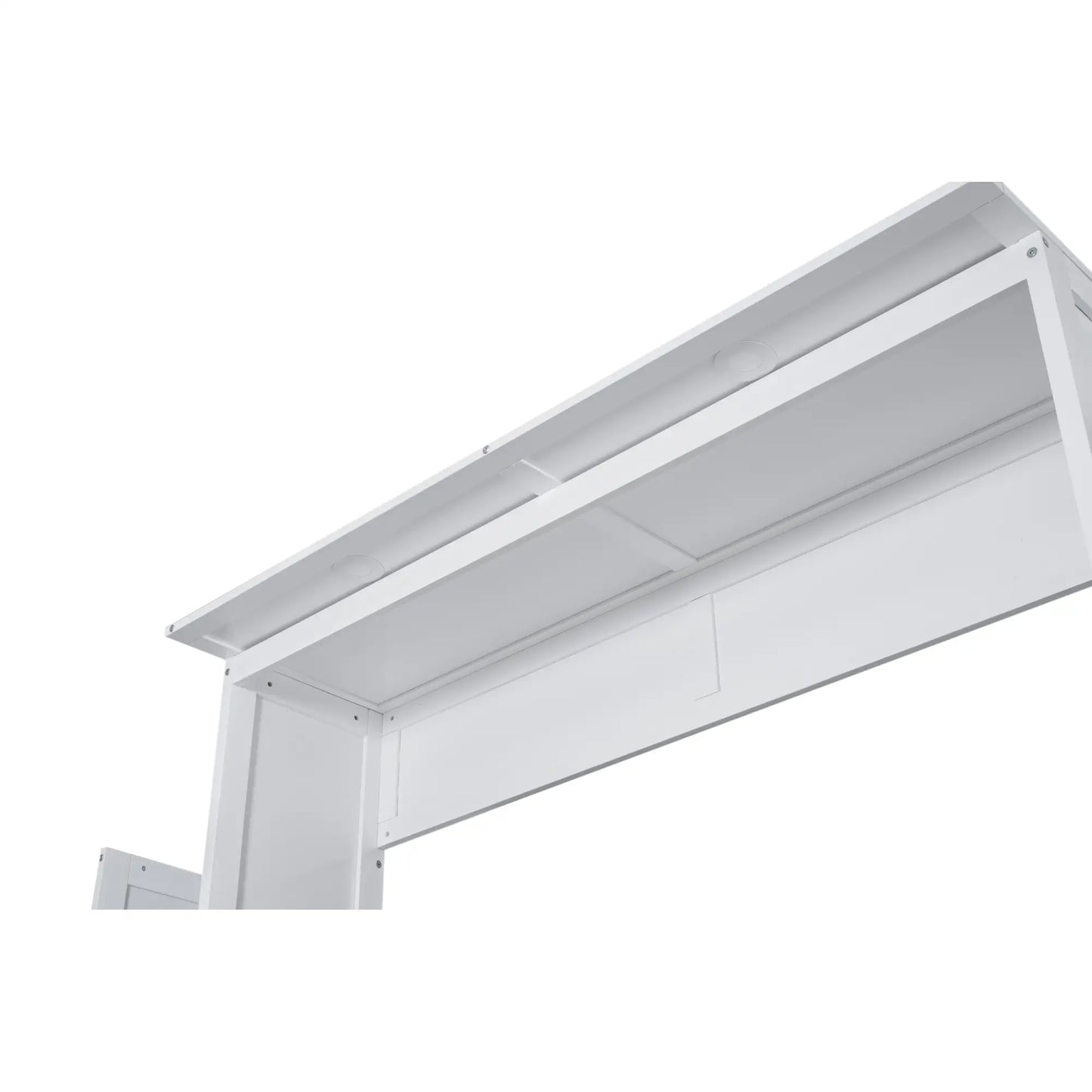 Murphy Bed with Shelves, LED Lights, 97.5" L x 84.5" W x 88.5" H, White Bed Frames at Gallery Canada