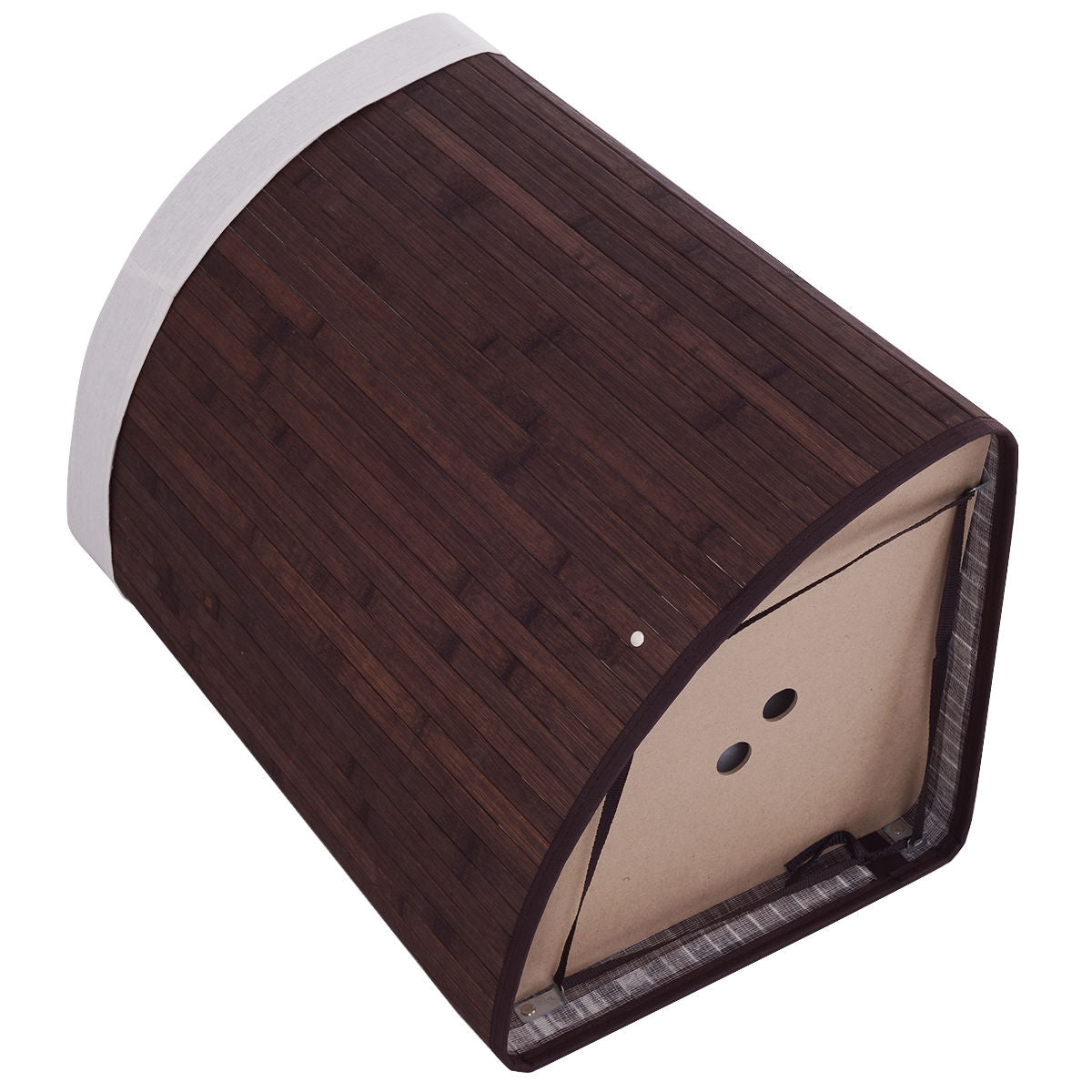 Corner Bamboo Hamper Laundry Basket, Brown Laundry Baskets at Gallery Canada