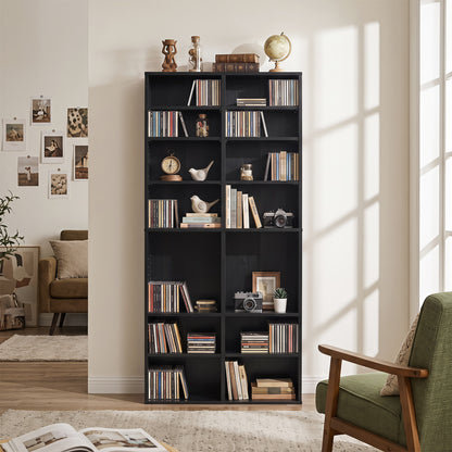 Unité de rangement pour CD à 16 compartiments, 54", noir