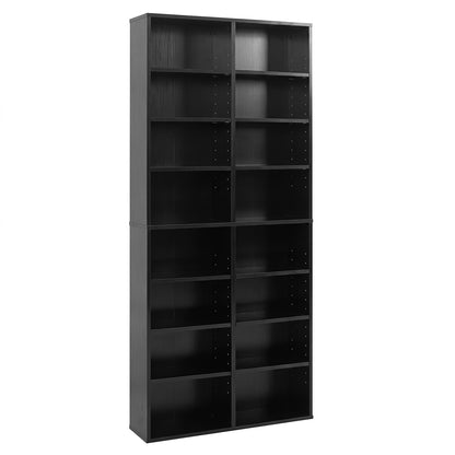 Unité de rangement pour CD à 16 compartiments, 54", noir