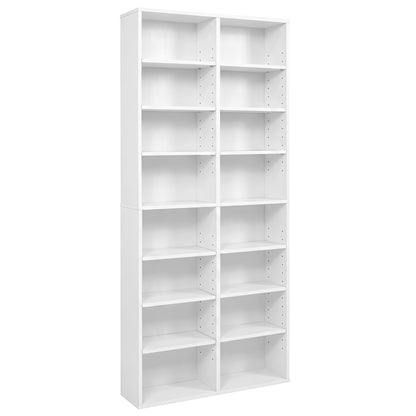 Unité de rangement pour CD à 16 compartiments, sur pied de 54 pouces, blanche