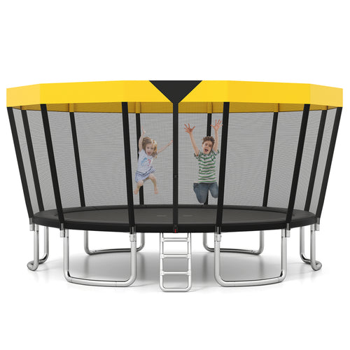 16 FT Outdoor Trampoline, ASTM Compliant, Yellow