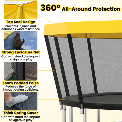 16 FT Outdoor Trampoline ASTM Compliant Recreational Trampoline with Non-Slip Ladder, Yellow Trampolines at Gallery Canada
