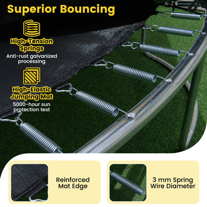 16 FT Outdoor Trampoline ASTM Compliant Recreational Trampoline with Non-Slip Ladder, Yellow Trampolines at Gallery Canada