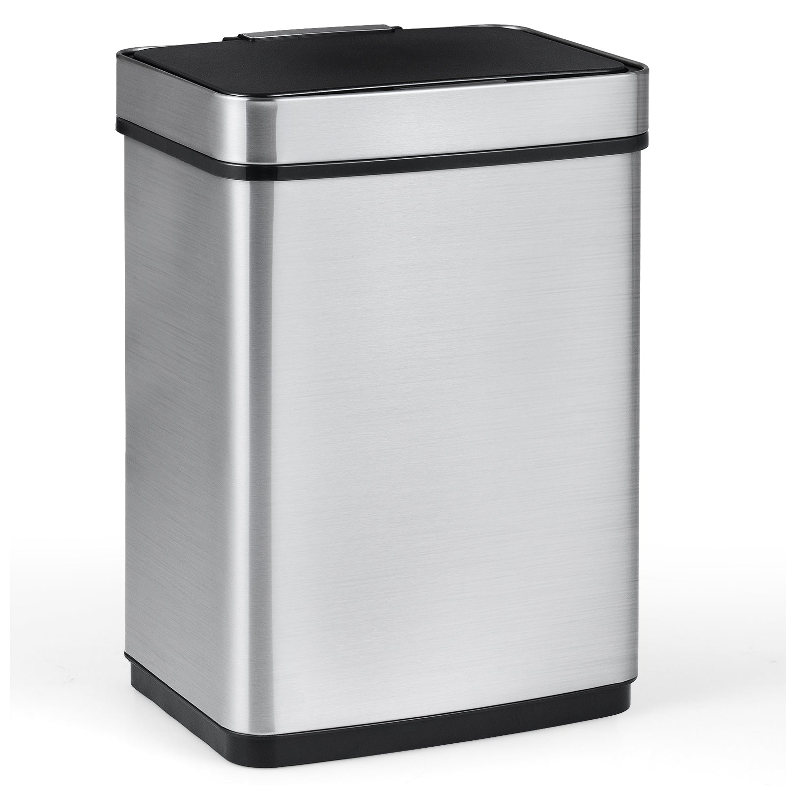 16 Gallon Trash Can Infrared Motion Sensor Garbage Can with Dual Compartments, Silver Kitchen Trash Cans at Gallery Canada