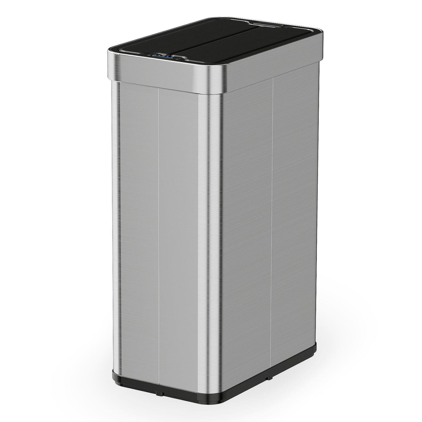 16 Gallon Trash Can with Wing Lids for Bedroom Bathroom Kitchen, Silver Kitchen Trash Cans at Gallery Canada