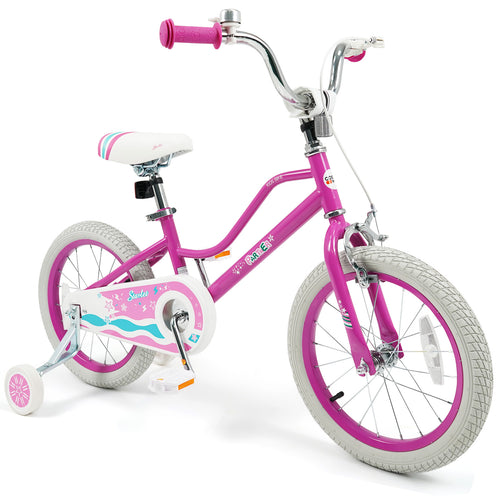 16 Inch Kids Bike for Aged 3-8 Years Old with Adjustable Handlebar Pink- Starlight Wave, Pink