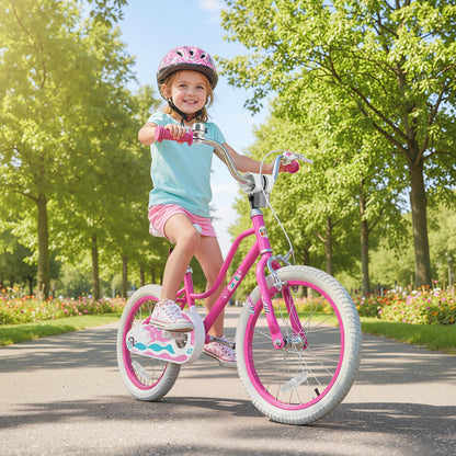 16 Inch Kids Bike for Aged 3-8 Years Old with Adjustable Handlebar Pink- Starlight Wave, Pink Kids Bike at Gallery Canada