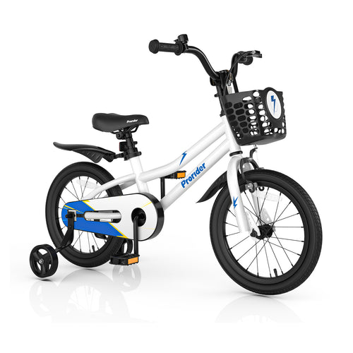 16 Inch Kids Bike With Removable Training Wheels, White