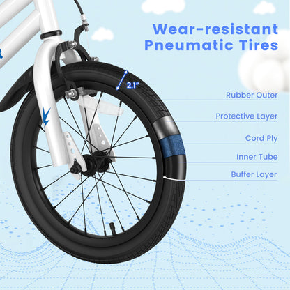 16 Inch Kids Bike with Removable Training Wheels, White Kids Bike at Gallery Canada