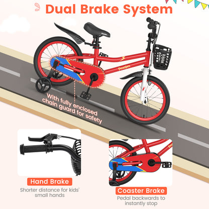 16 Inch Kids Bike with Removable Training Wheels, Red Kids Bike at Gallery Canada