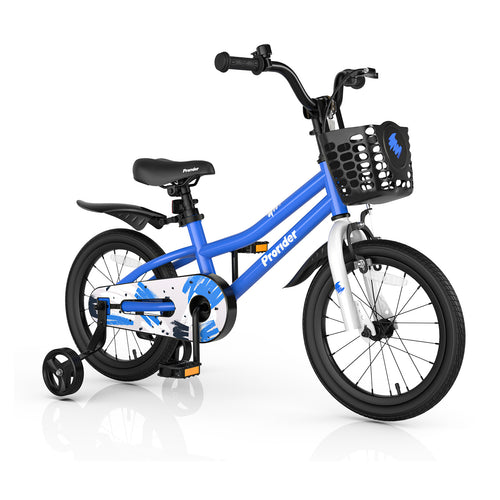 16 Inch Kids Bike With Removable Training Wheels, Blue