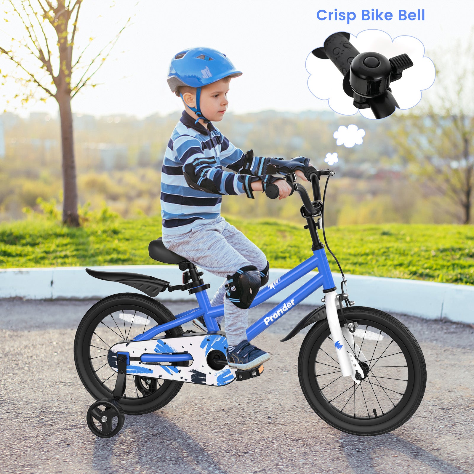 16 Inch Kids Bike with Removable Training Wheels, Blue Kids Bike at Gallery Canada