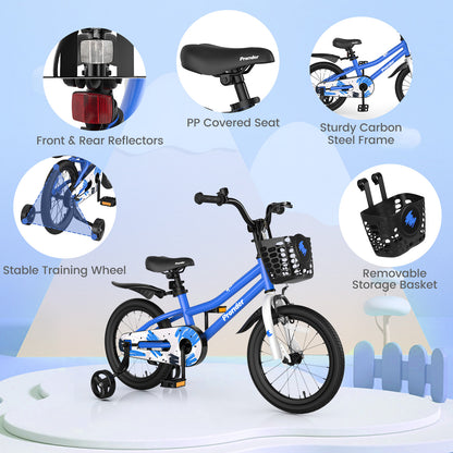 16 Inch Kids Bike with Removable Training Wheels, Blue Kids Bike at Gallery Canada
