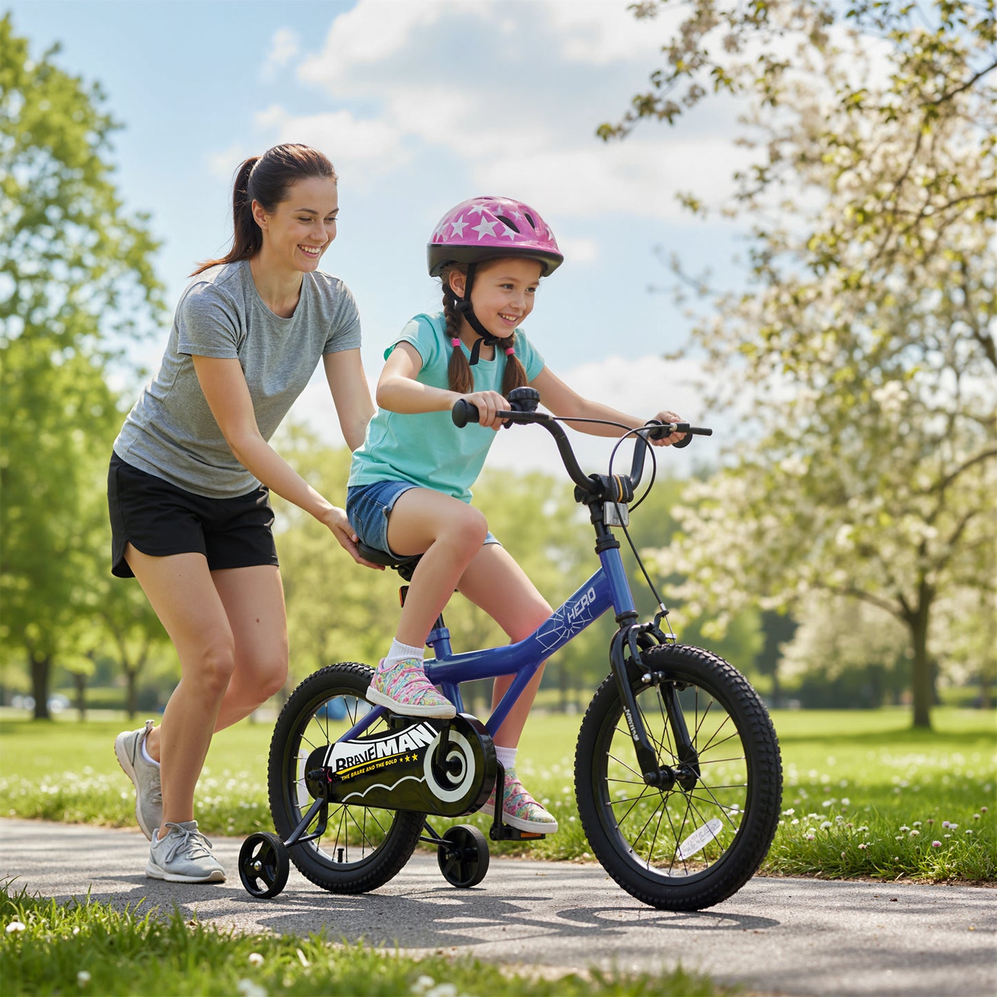 16-Inch Kids Bike with Removable Training Wheels Navy - Brave Hero, Navy Kids Bike at Gallery Canada