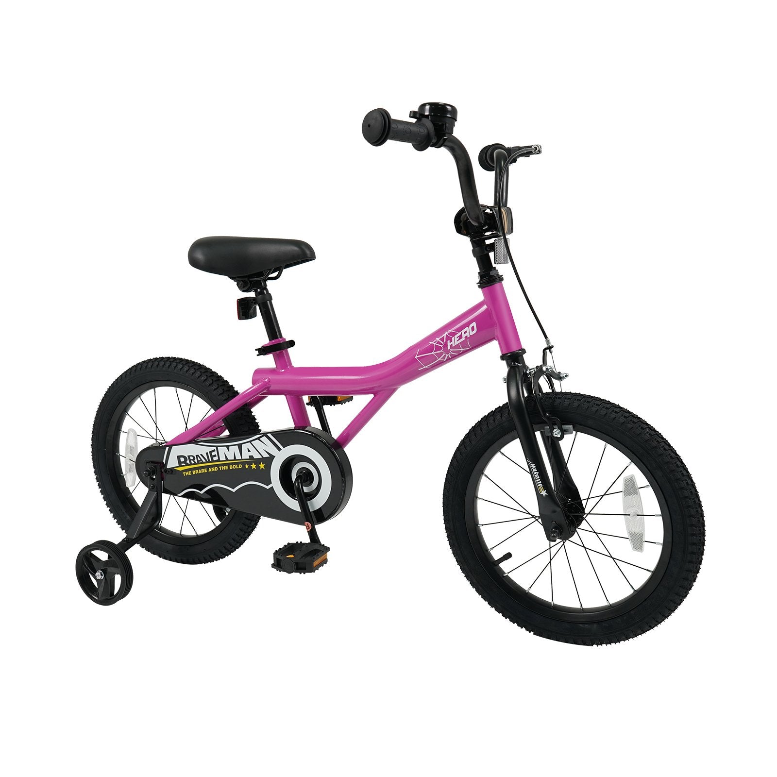 16-Inch Kids Bike with Removable Training Wheels Pink-Brave Hero Scooters Options at Gallery Canada