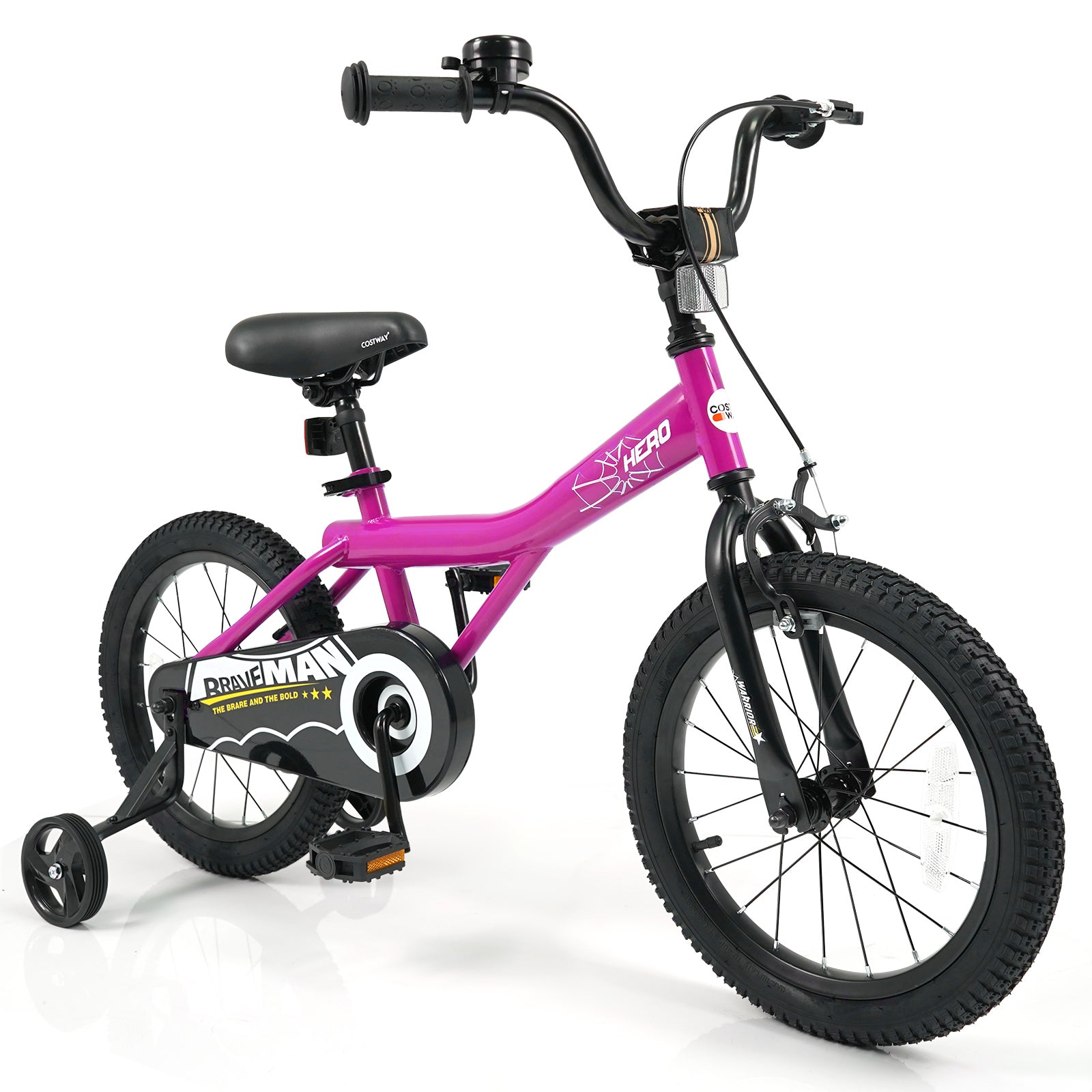 16-Inch Kids Bike, Removable Training Wheels, Brave Hero, Pink Scooters Options at Gallery Canada