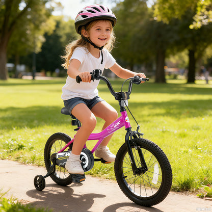 16-Inch Kids Bike, Removable Training Wheels, Brave Hero, Pink Scooters at Gallery Canada