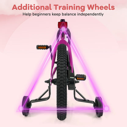 16-Inch Kids Bike, Removable Training Wheels, Brave Hero, Pink Scooters at Gallery Canada