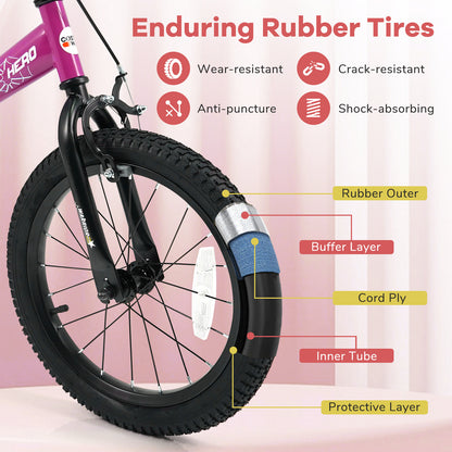 16-Inch Kids Bike, Removable Training Wheels, Brave Hero, Pink Scooters at Gallery Canada