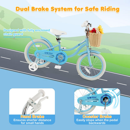 16-Inch Kids Bike With Training Wheels, Adjustable Seat, Blue Kids Bike at Gallery Canada