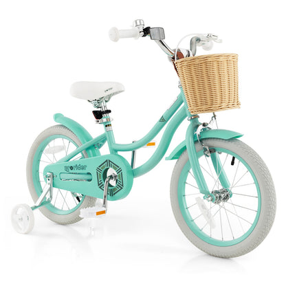 16-Inch Kids Bike With Training Wheels, Adjustable Seat, Green Kids Bike at Gallery Canada