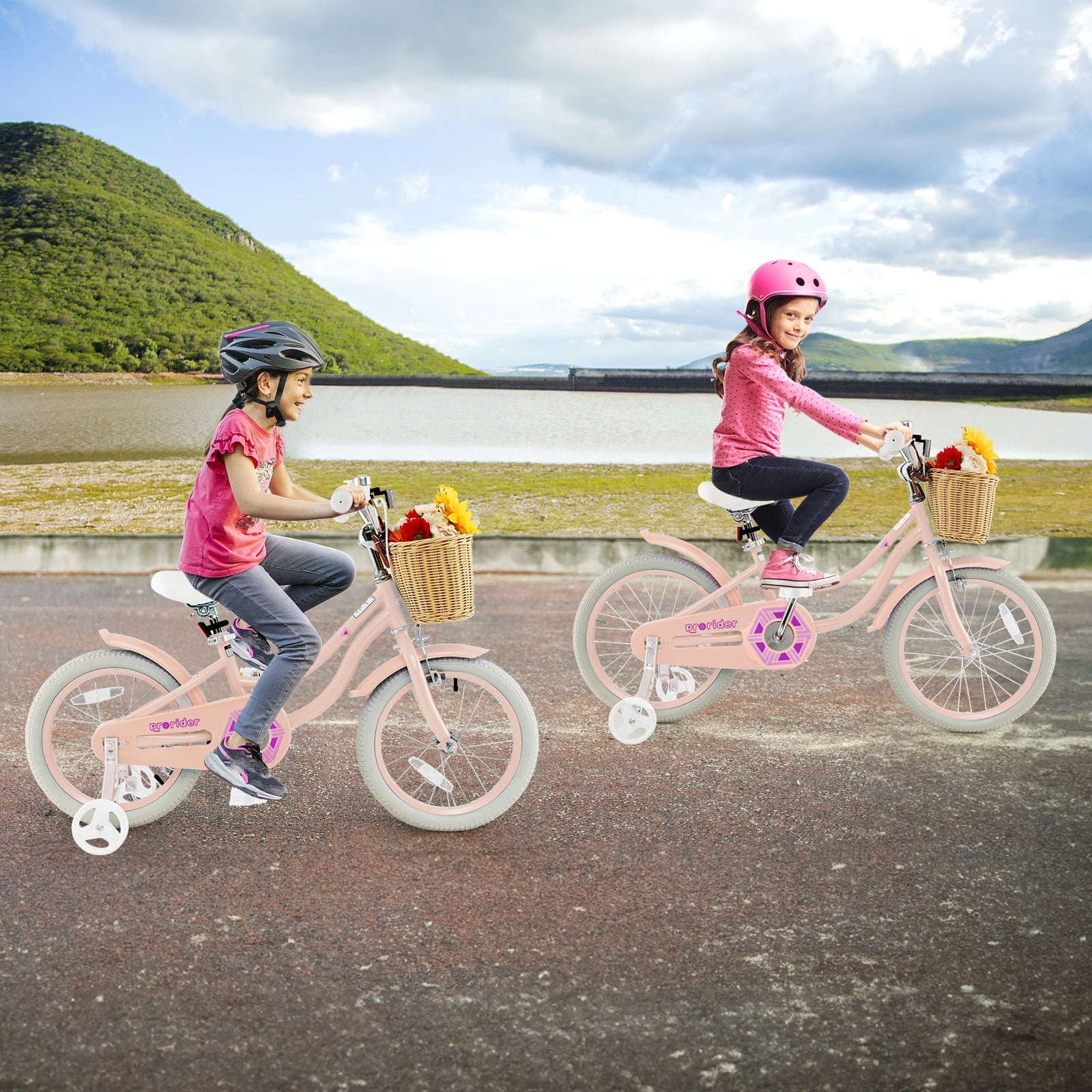 16-Inch Kids Bike With Training Wheels, Adjustable Seat, Pink Kids Bike at Gallery Canada