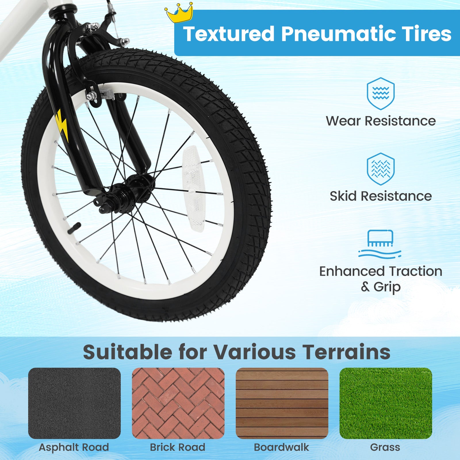 16 Inch Kids Bike with Training Wheels for Ages 4-7 Years Old White- Street Art Time, White Kids Bike at Gallery Canada
