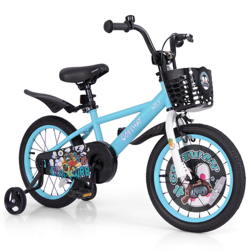 16 Inch Kids Bike, Adjustable Handlebar And Saddle, Blue