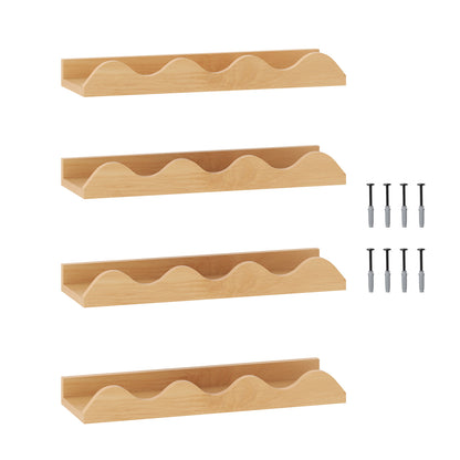 16 Inch Kids Bookshelf Set, 4 Floating Nursery Shelves, Natural Bookcases at Gallery Canada