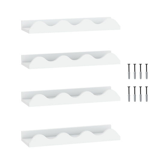 16 Inch Kids Bookshelf Set of 4 Floating Nursery Book Shelves for Decoration Book Toy Storage, White Bookcases White at Gallery Canada