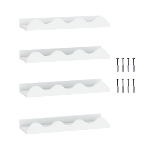 16 Inch Kids Bookshelf Set of 4 Floating Nursery Book Shelves for Decoration Book Toy Storage, White