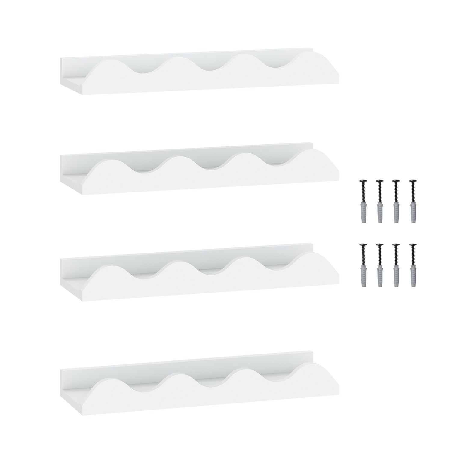 16 Inch Kids Bookshelf Set of 4 Floating Nursery Book Shelves for Decoration Book Toy Storage, White Bookcases White at Gallery Canada