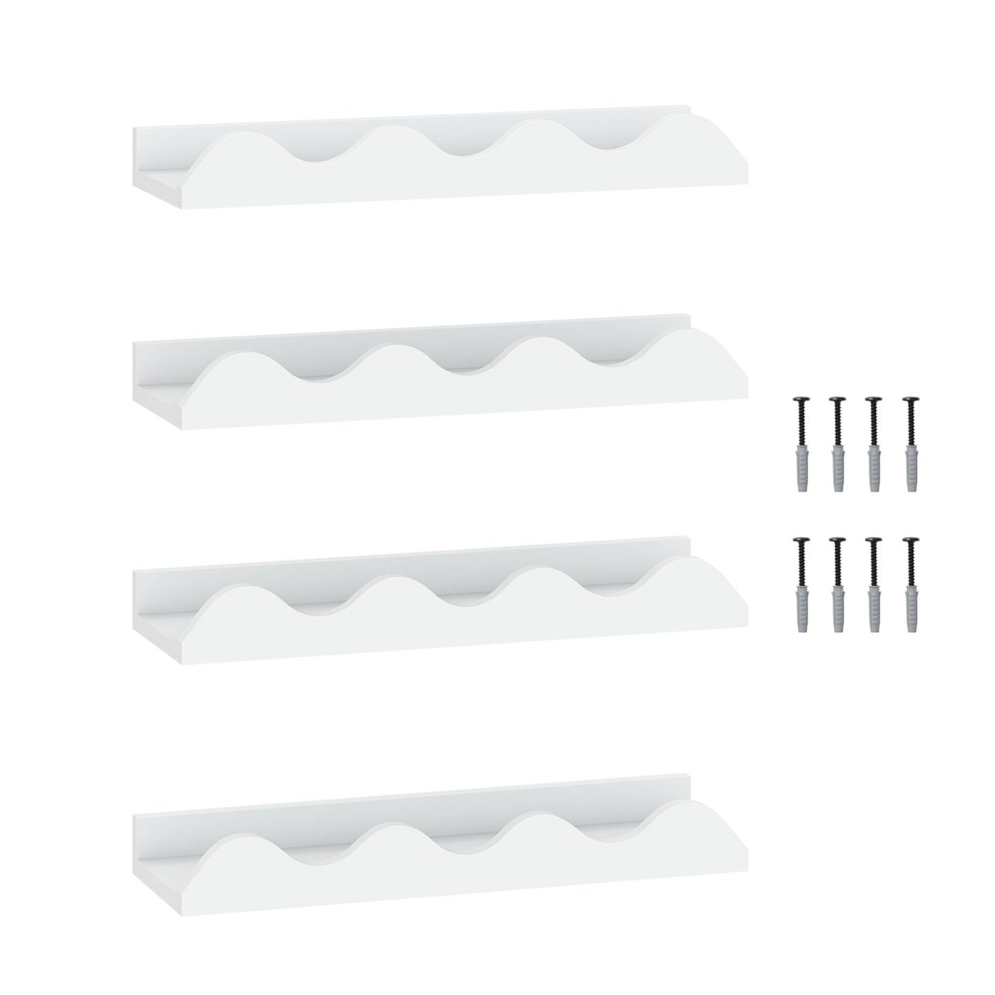 16 Inch Kids Bookshelf Set of 4 Floating Nursery Book Shelves for Decoration Book Toy Storage, White Bookcases White at Gallery Canada