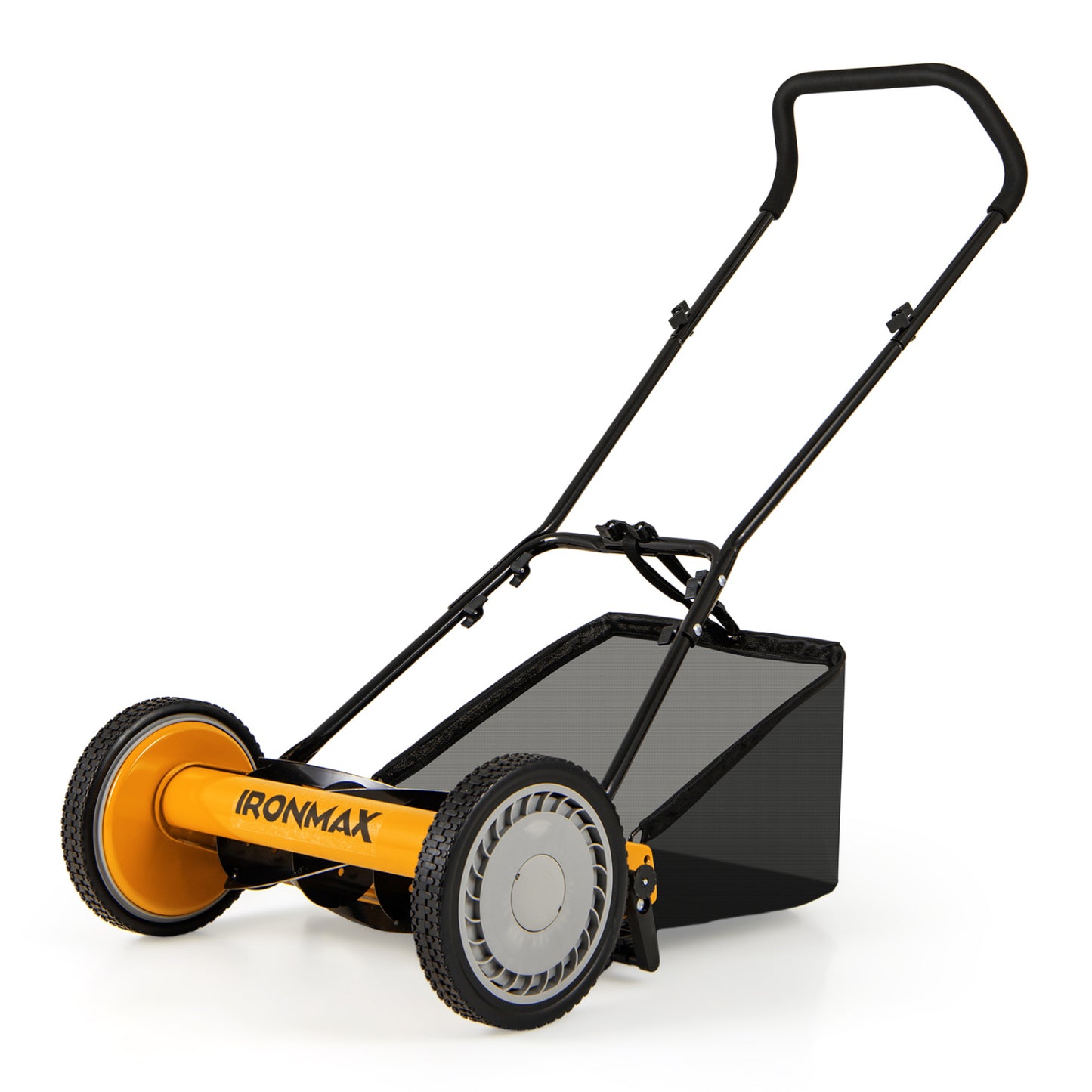 16 Inch Push Lawn Mower, 5 Steel Blades, Grass Catcher Bag, Orange Lawn Care Tools Orange at Gallery Canada