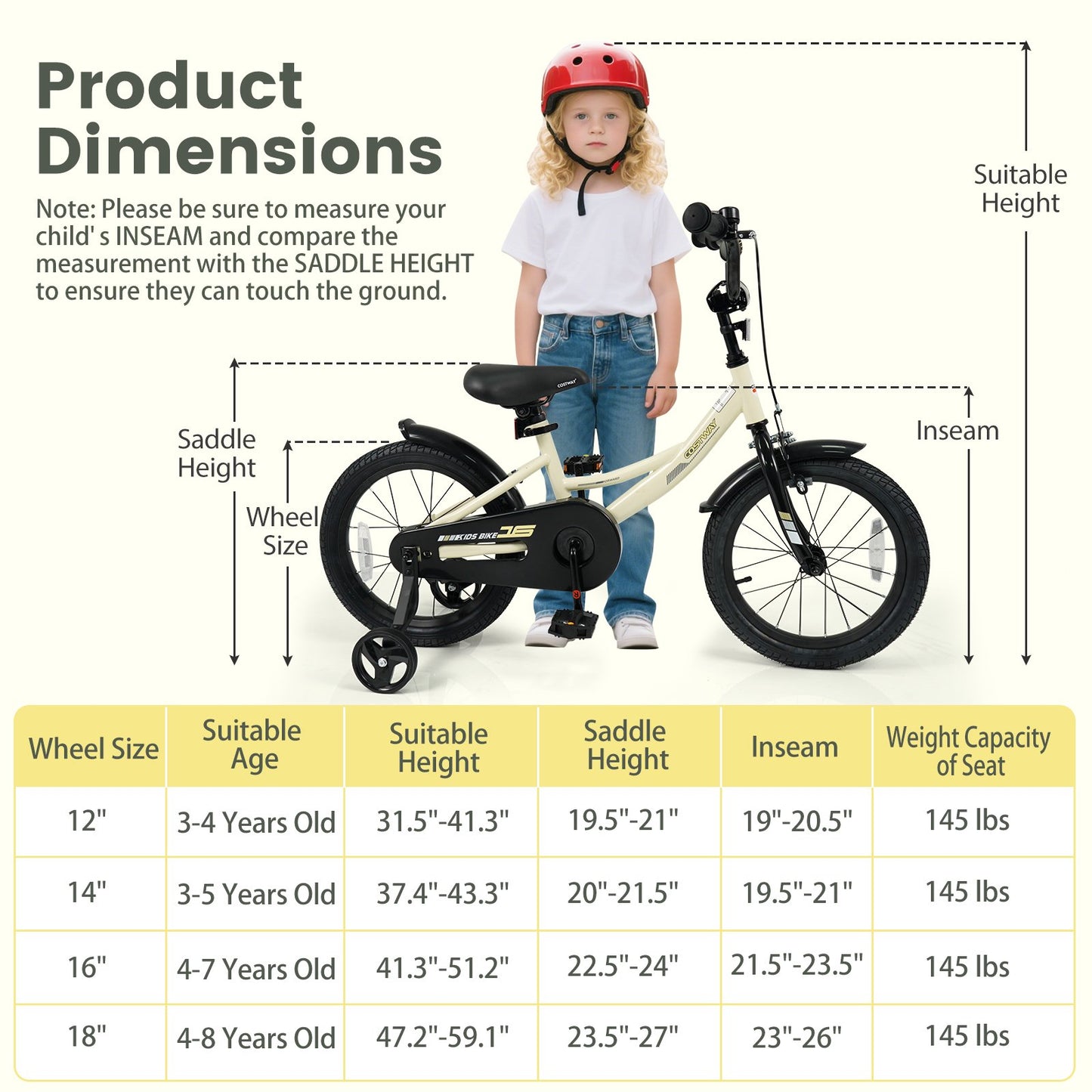 16 Inches Kids Bike Sport Bicycle with Removable Training Wheels Kids Bike at Gallery Canada
