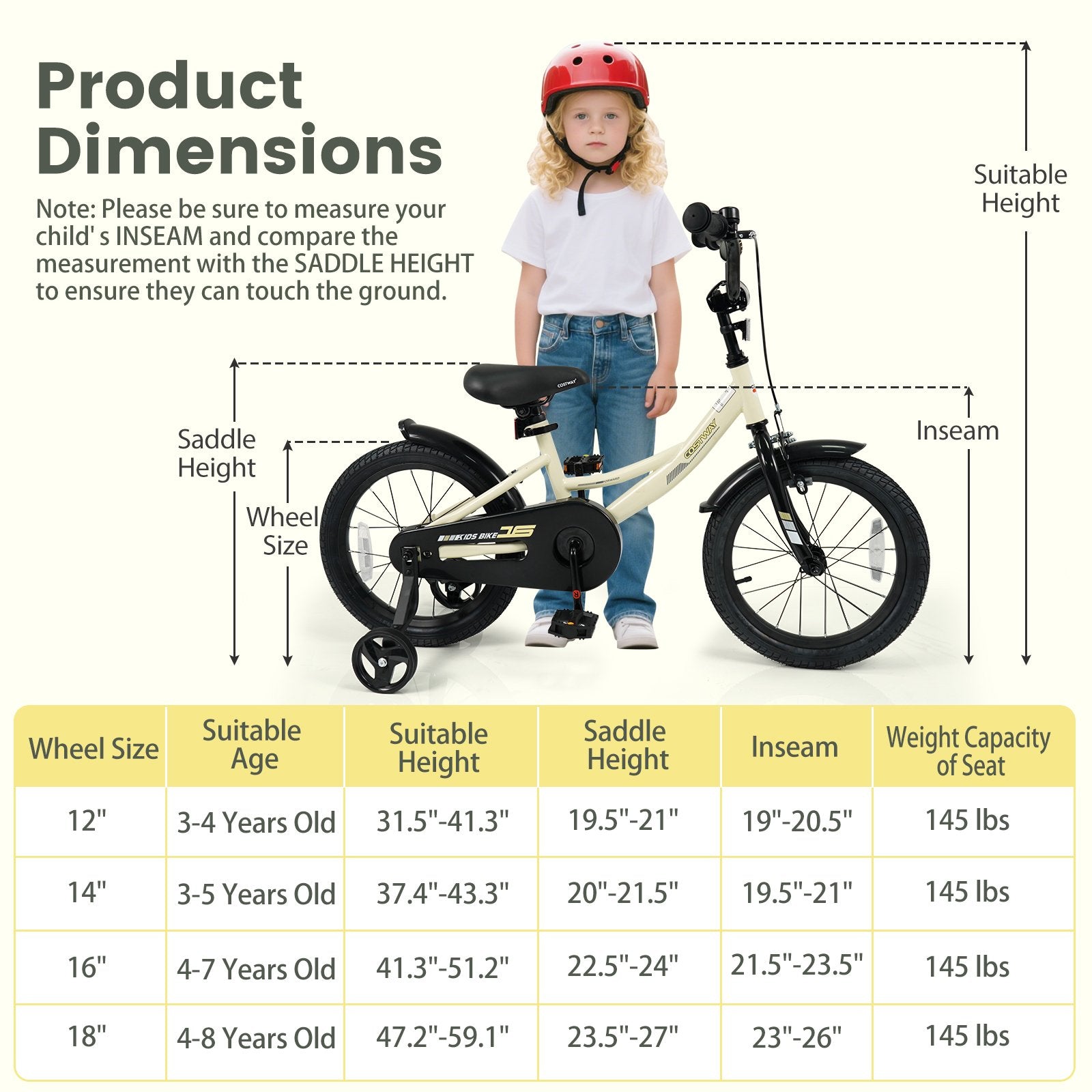 16 Inches Kids Bike Sport Bicycle with Removable Training Wheels Kids Bike at Gallery Canada