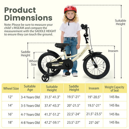 16 Inches Kids Bike Sport Bicycle with Removable Training Wheels Kids Bike at Gallery Canada