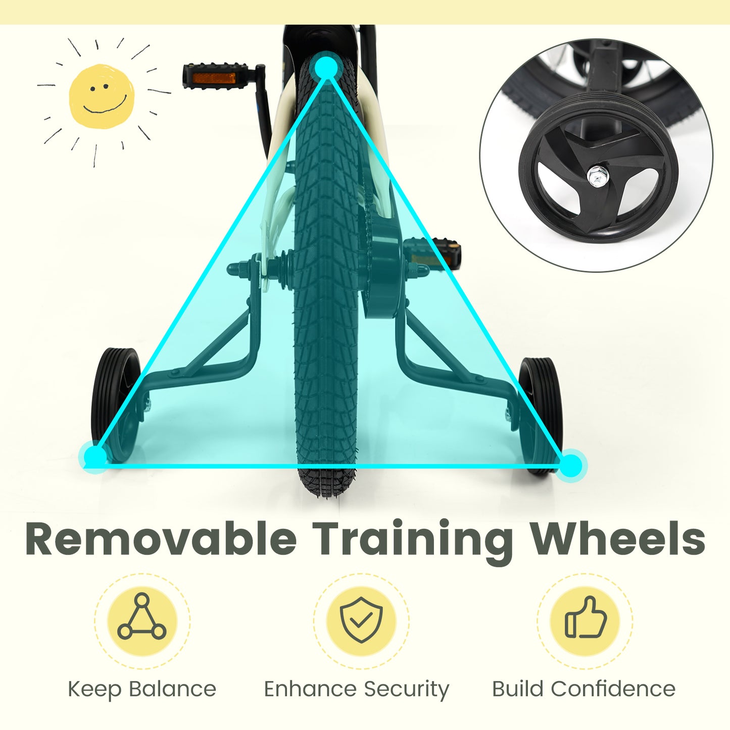 16 Inches Kids Bike Sport Bicycle with Removable Training Wheels Kids Bike at Gallery Canada