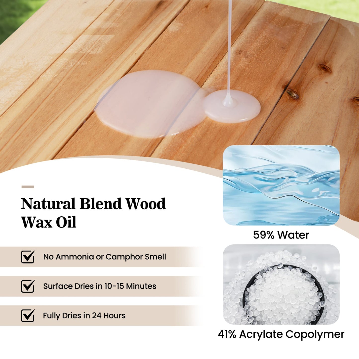 16 Oz Wood Oil Cleaner, Brightener, For Outdoor & Indoor Furniture