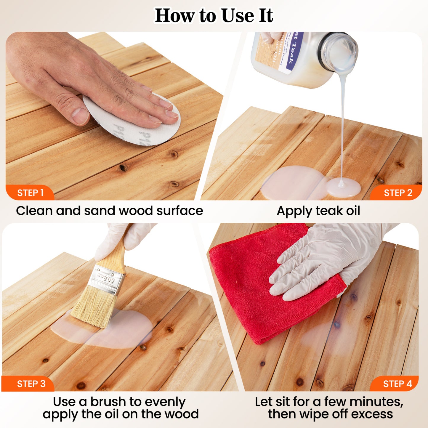 16 Oz Wood Oil Cleaner, Brightener, For Outdoor & Indoor Furniture