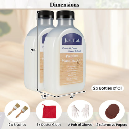16 Oz Wood Oil Cleaner, Brightener, For Outdoor & Indoor Furniture