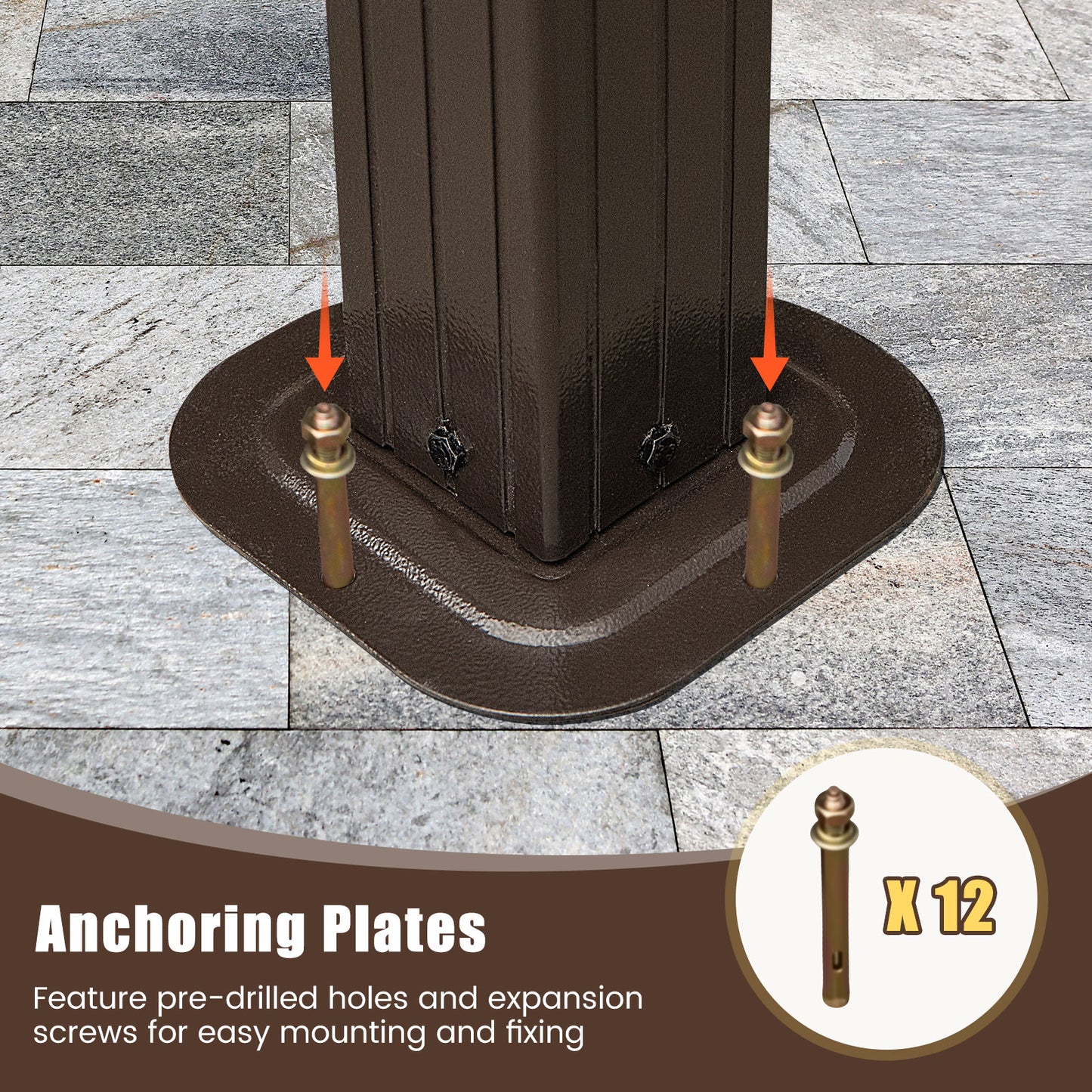 16 x 12 FT Hardtop Gazebo Outdoor Pergola for Patio Garden Deck Lawn Backyard Party Tent, Coffee Gazebos at Gallery Canada