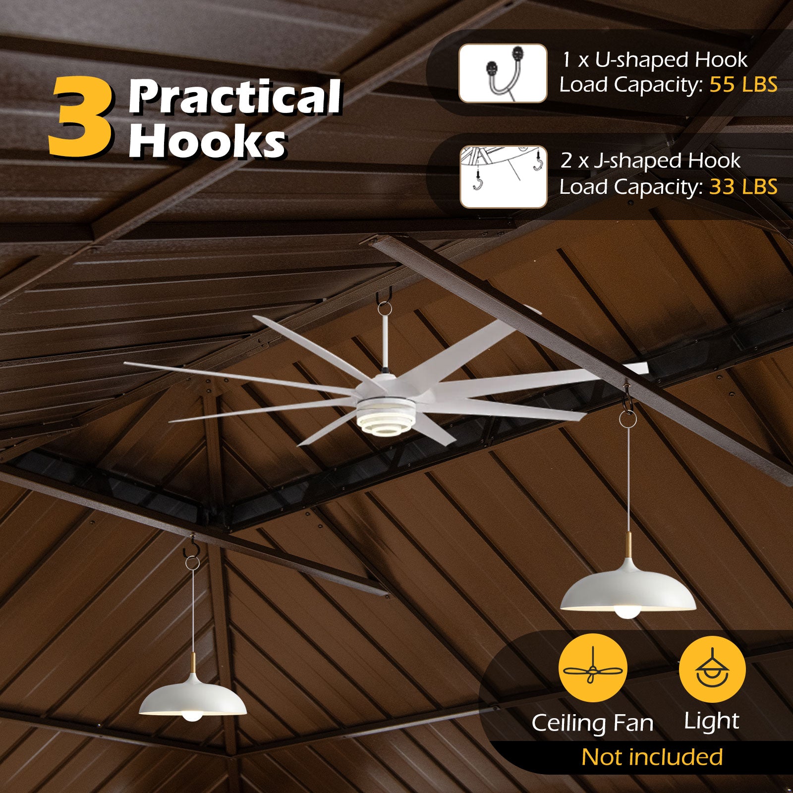 16 x 12 Feet Hardtop Gazebo Aluminum Frame Permanent Pavilion with Curtains and Netting, Coffee Gazebos at Gallery Canada