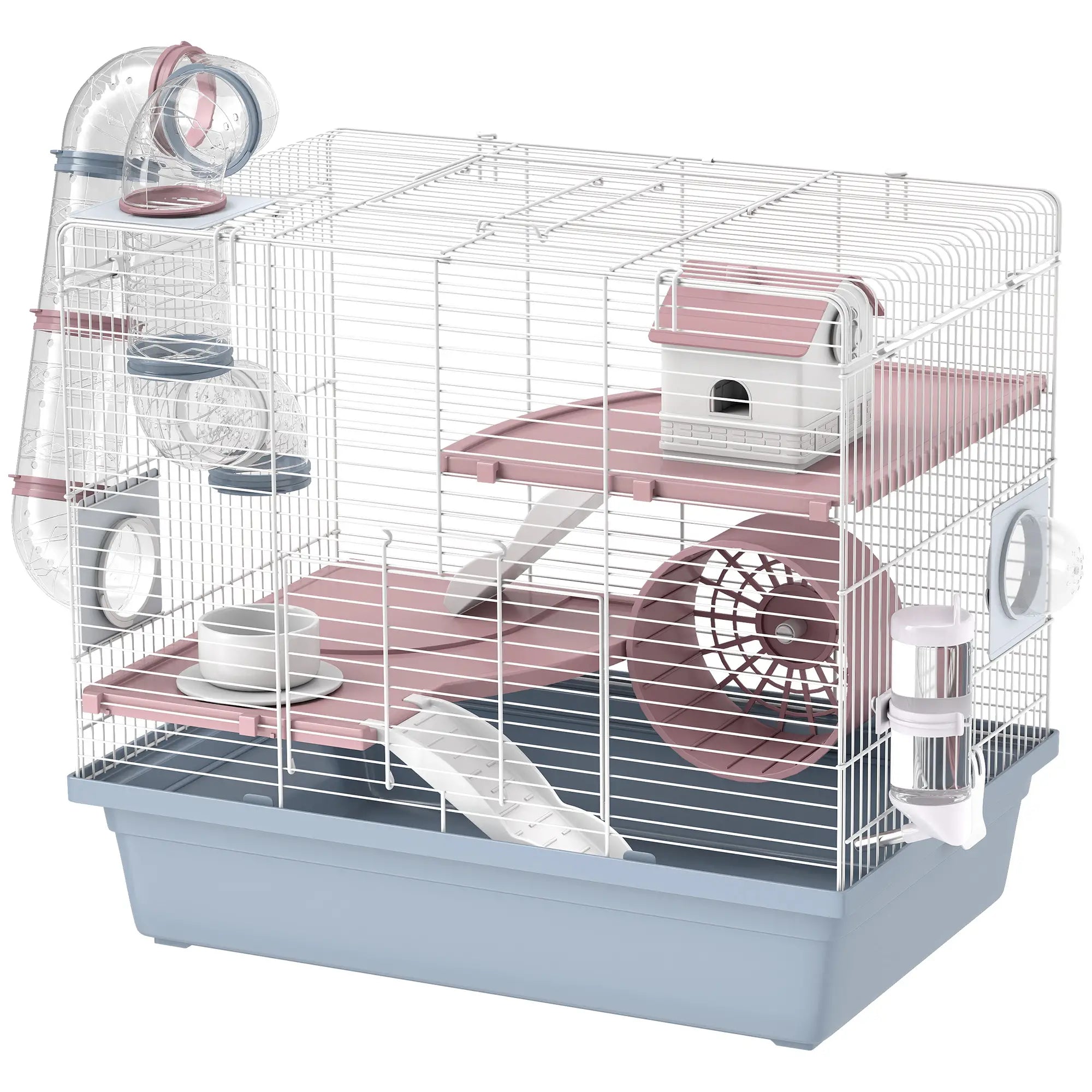 3-Tier Hamster Cage With Exercise Wheel, Food Bowl, Water Bottle