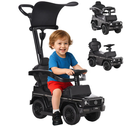 Licensed Push Car, 3-in-1 Toddler Sliding Car, Black Push Cars for Toddlers Black at Gallery Canada