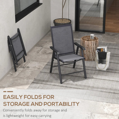 2-Piece Folding Chair Set, Patio Balcony Garden, Dark Grey Patio Chairs at Gallery Canada