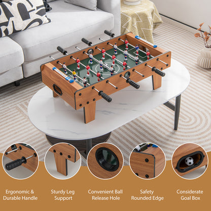27 Inch Foosball Table, Mini Tabletop Soccer Game, Brown Game Room at Gallery Canada