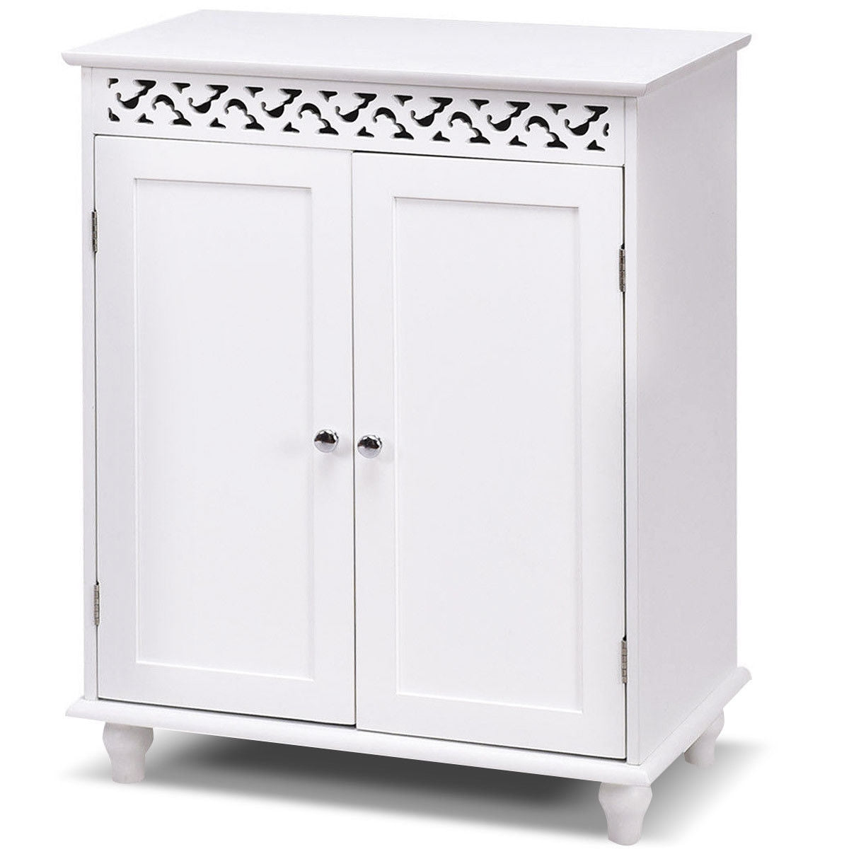 White Wooden 2-Door Storage Cabinet Cupboard, White Floor Cabinets at Gallery Canada